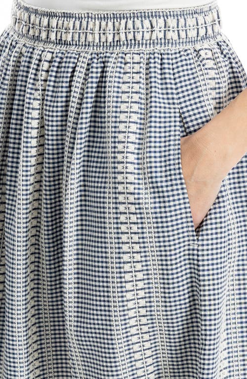 Max Studio Textured Gingham Midi Skirt In Multi