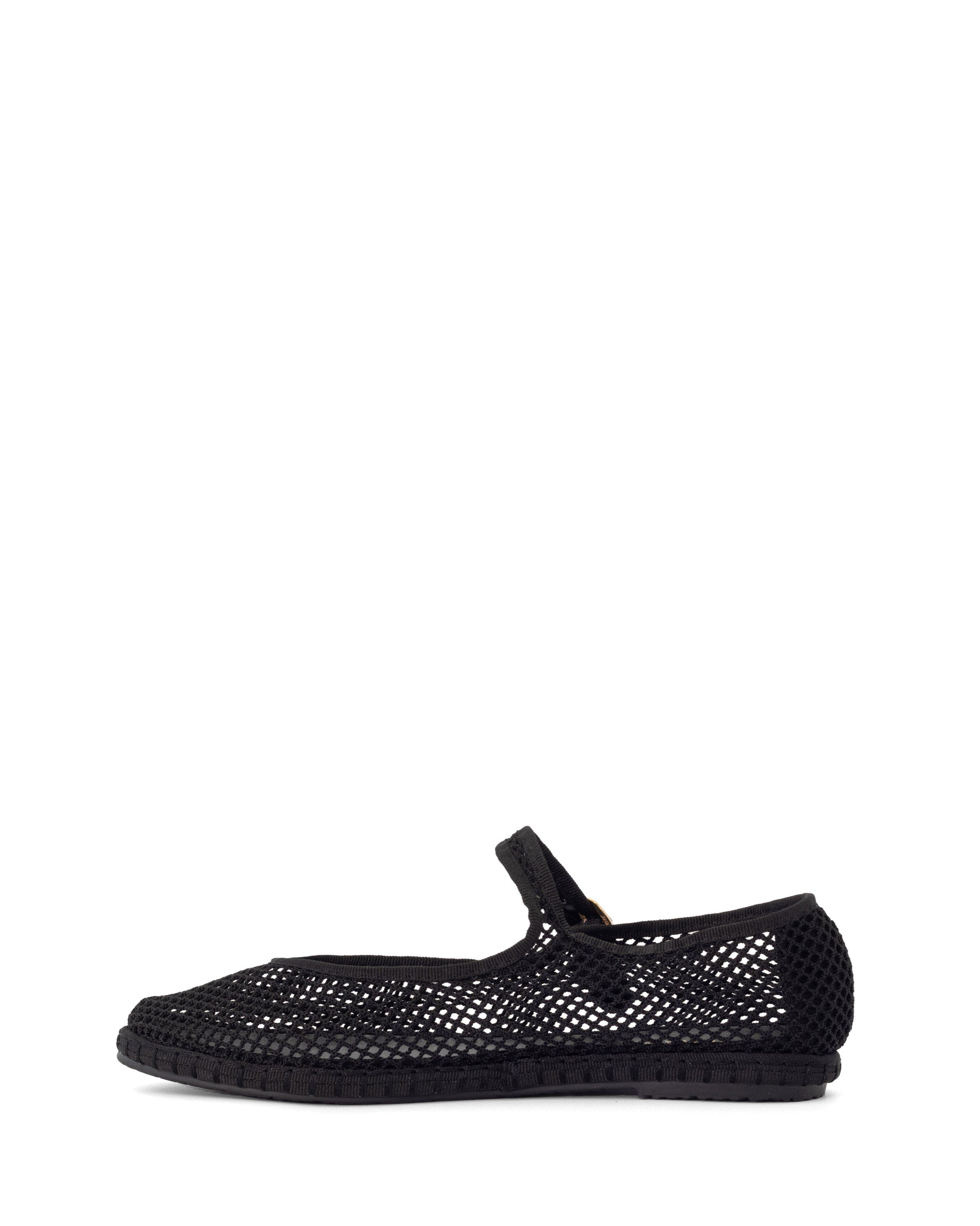 ALICANTE Round Toe mary jane ballet flats, Alternate, color, Black Mesh