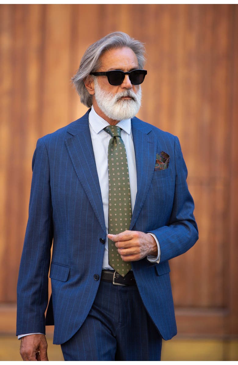 Elizabetta Benelli - Silk Jacquard Tie for Men, Alternate, color, Sage Green