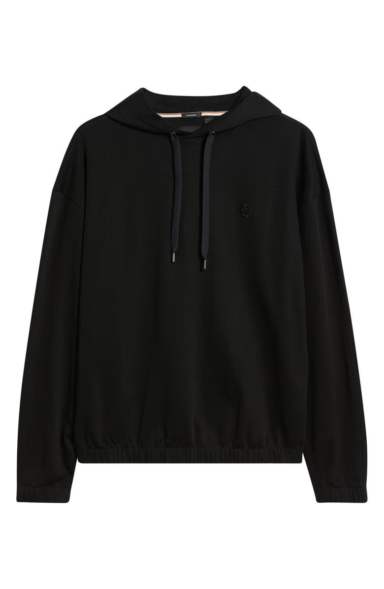 BOSS Stevens Cotton Pullover Hoodie, Alternate, color, Black