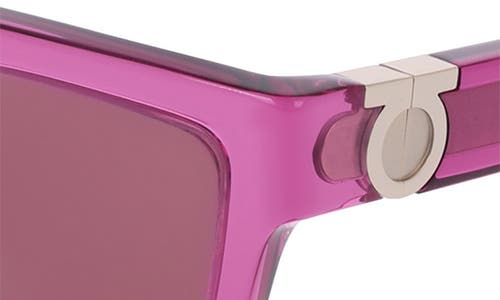 Ferragamo 52mm Square Sunglasses In Transparent Cyclamen
