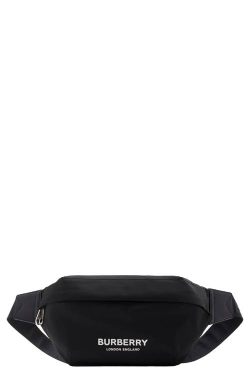 burberry Medium Sonny Logo Nylon Belt Bag in Black 