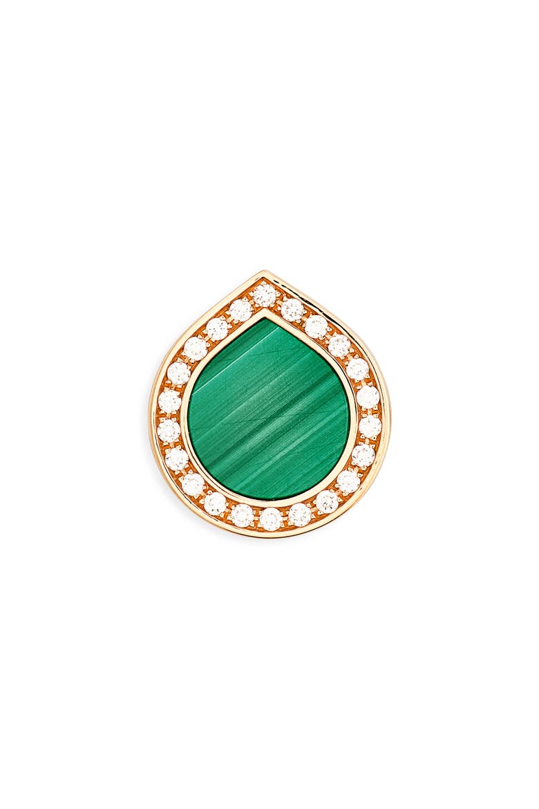 Antifer Malachite & Diamond Pavé Stud Earring, Main, color, MALACHITE
