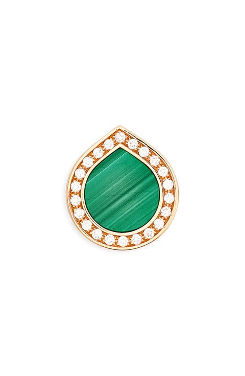 Antifer Malachite & Diamond Pavé Stud Earring