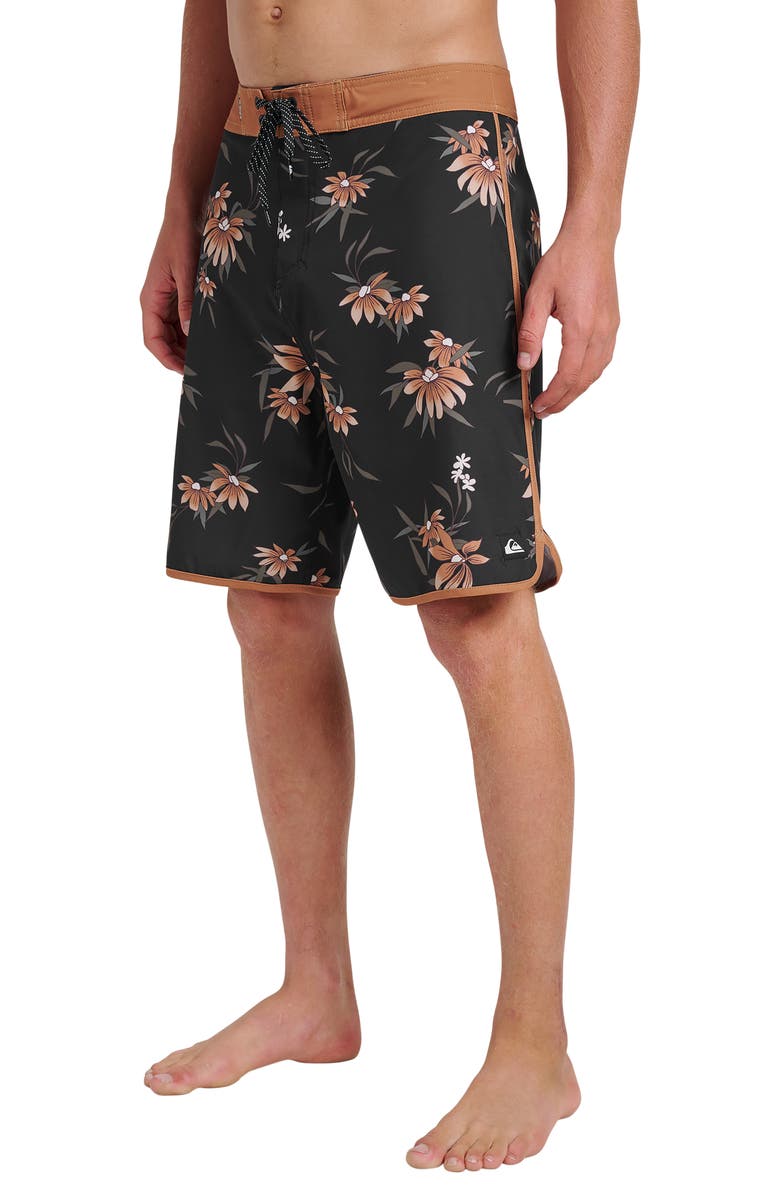 Quiksilver Surfsilk Coastal Flora Swim Shorts, Alternate, color, Black
