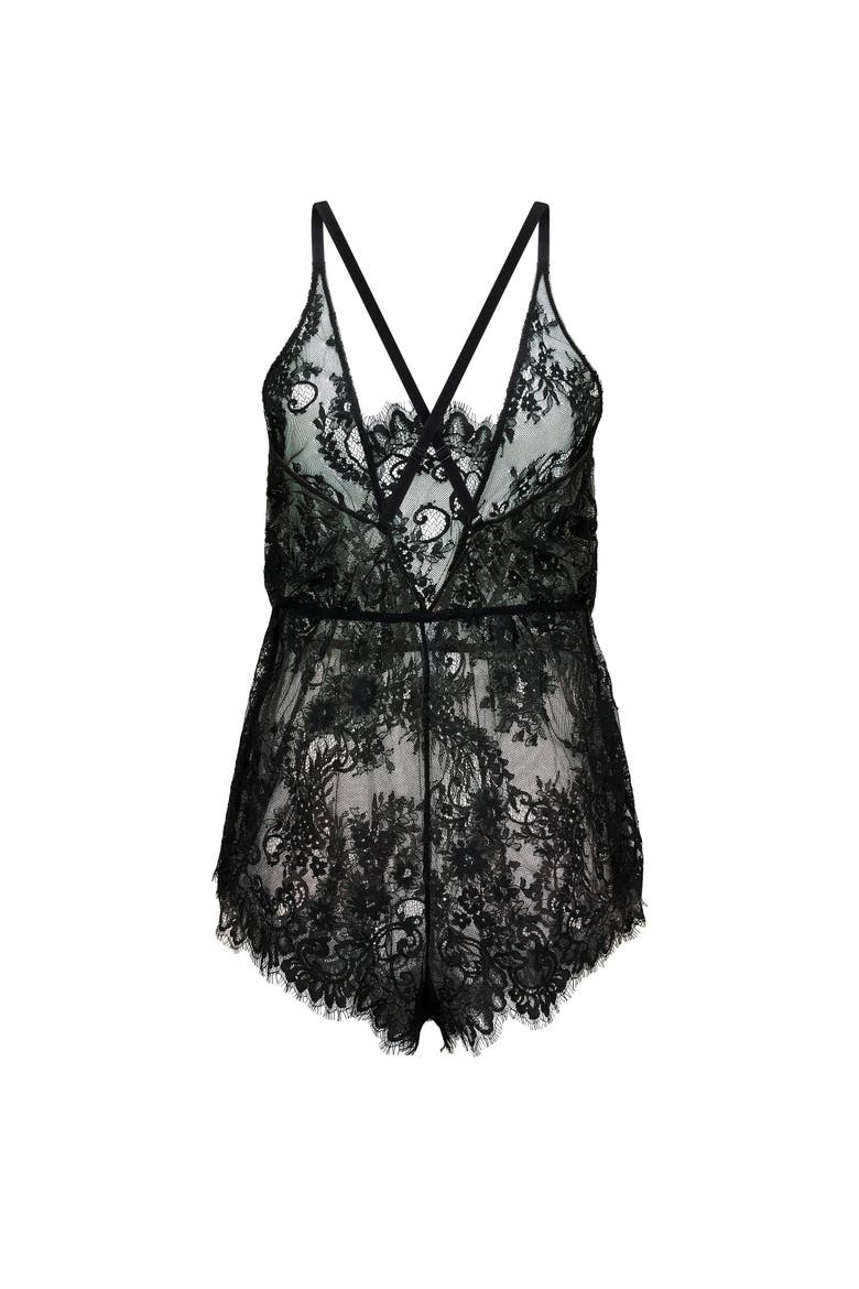 Jasmin Romper Lingerie, Alternate, color, Black
