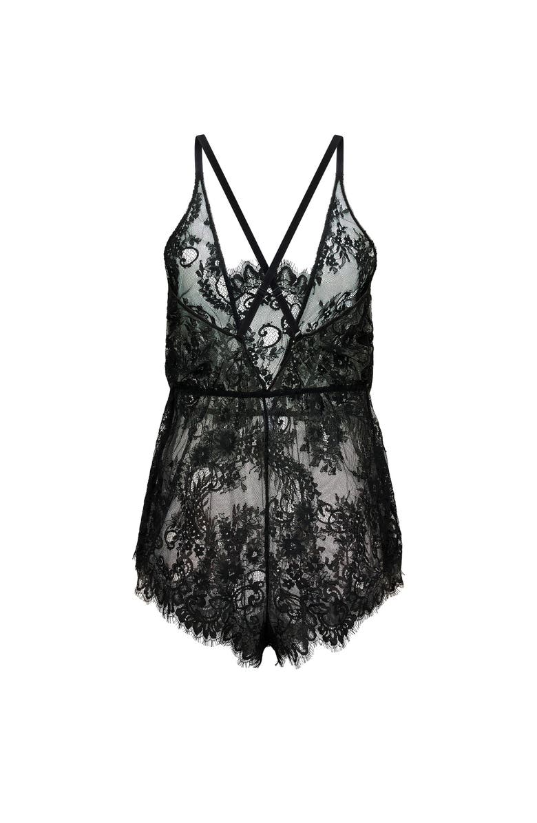 Adore Me Jasmin Romper Lingerie, Alternate, color, Black