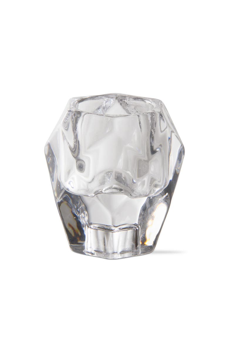 tag Geo Clear Glass Reversible Tealight Taper Candle Holder, Main, color, Clear