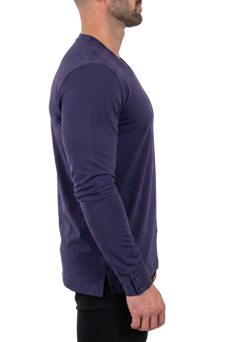 Rissa V-Neck Long Sleeve T-Shirt, Alternate, color, BLUE