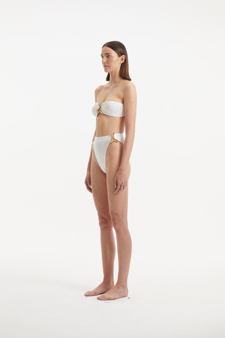 Clyde Waist Satin Bikini Bottom, Alternate, color, White