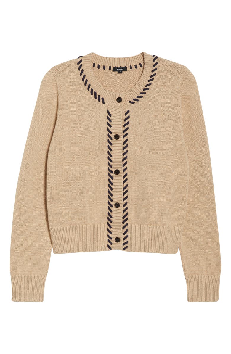 Rails Norah Contrast Detail Cotton Blend Cardigan, Alternate, color, 