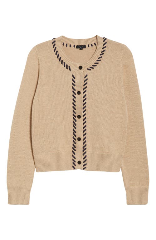 Rails Norah Contrast Detail Cotton Blend Cardigan In Brown