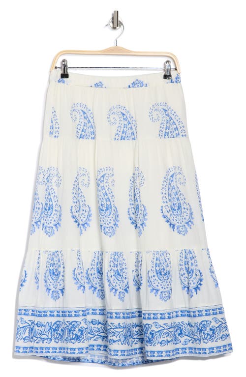 LUCKY BRAND LUCKY BRAND PAISLEY PRINT TIERED COTTON MAXI SKIRT