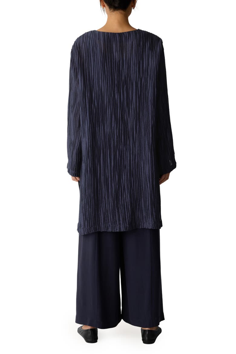 Longline Open Front Crinkle Jacket, Alternate, color, INK