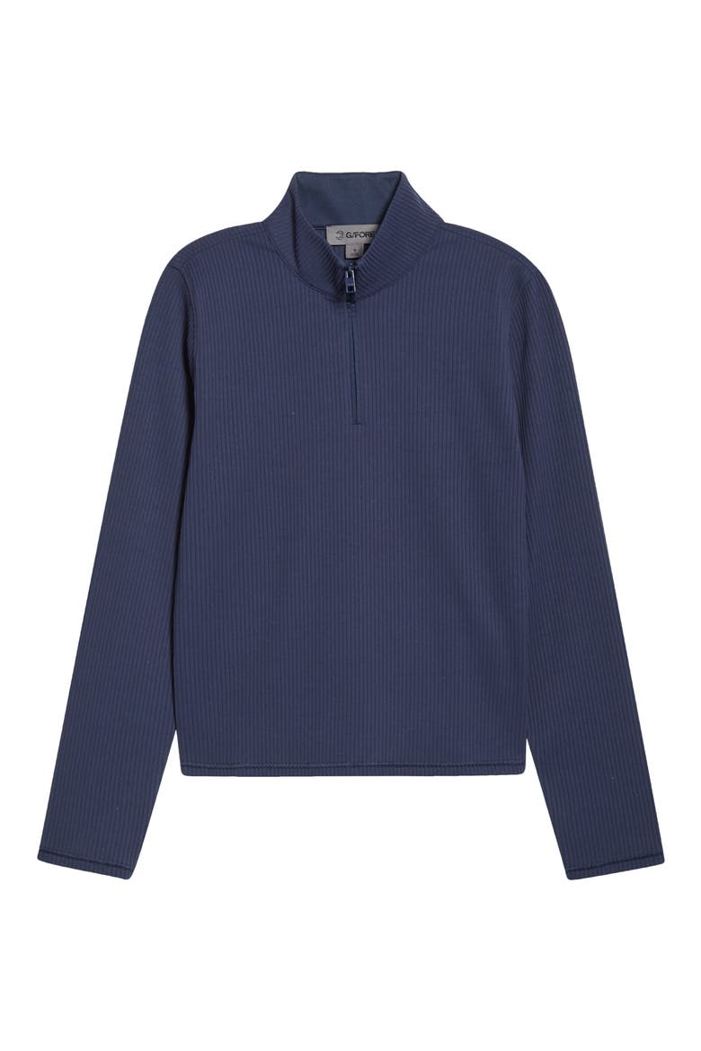 Rib Knit Quarter Zip Golf Top, Alternate, color, TWILIGHT