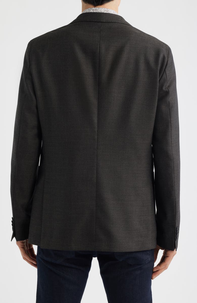 BOSS Hanry Slim Fit Brown Slub Virgin Wool Sport Coat, Alternate, color, Dark Brown