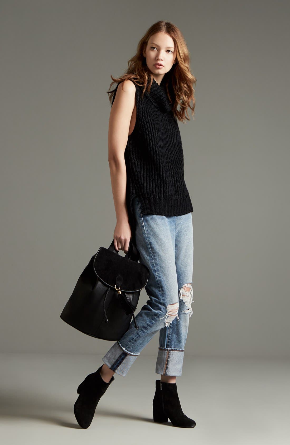 Holster Bootie, Alternate, color, BLACK SUEDE