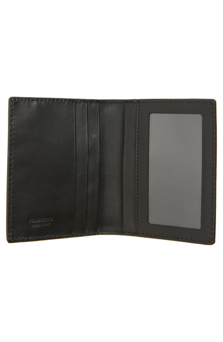 FERRAGAMO Revival Gancio Leather Card Case, Alternate, color, Deep Ocean