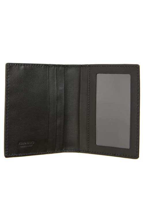Ferragamo Revival Gancio Leather Card Case In Blue