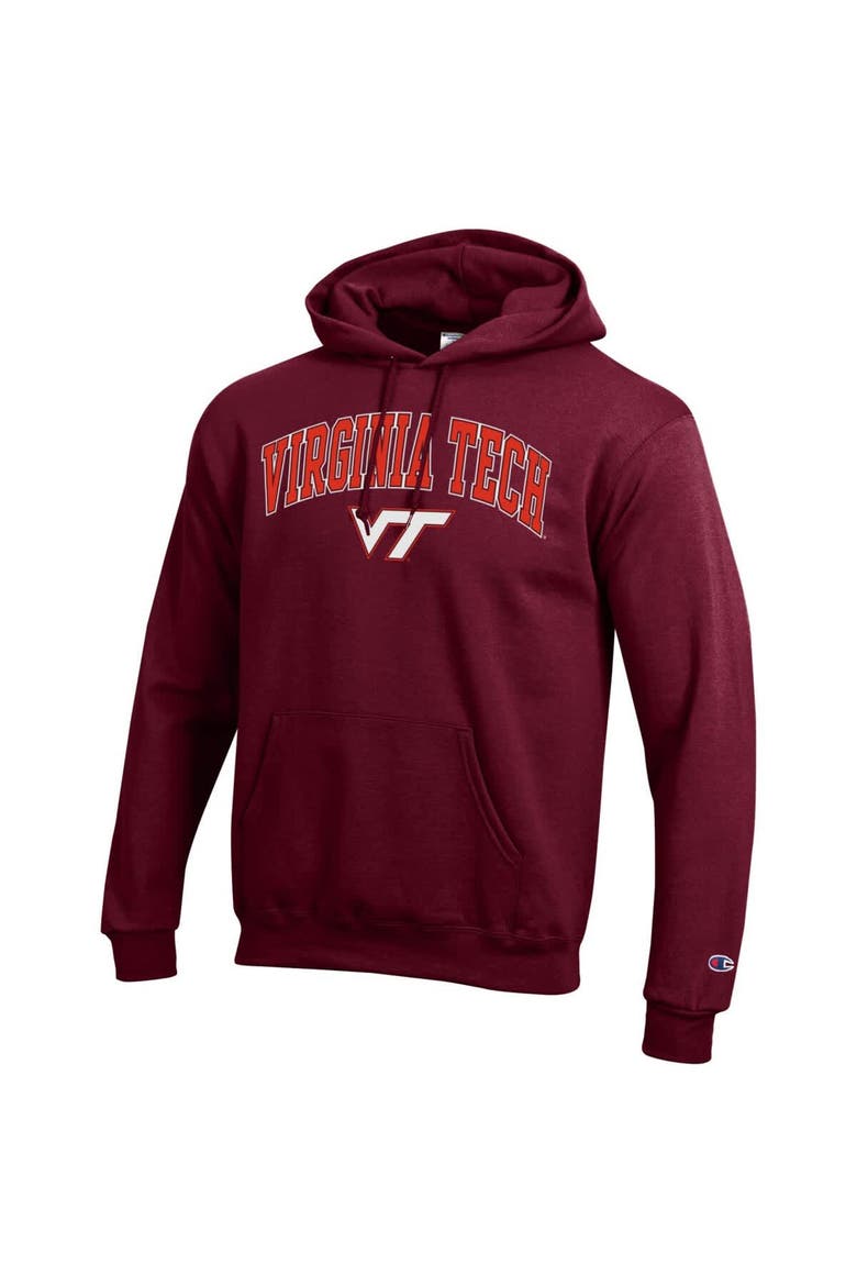 Men's Champion  Maroon Virginia Tech Hokies Arched Logo Fleece Pullover Hoodie, Alternate, color, Maroon
