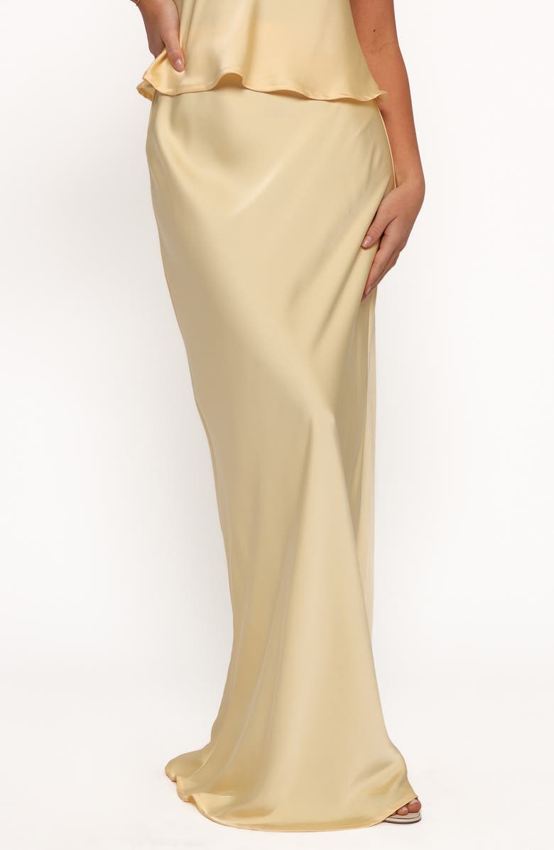 Petal & Pup Velman Satin Maxi Skirt, Main, color, Lemon