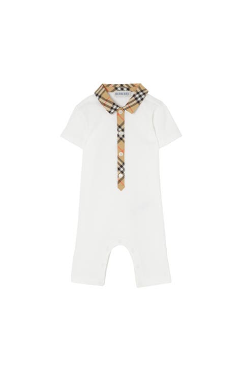 Check Trim Cotton Playsuit