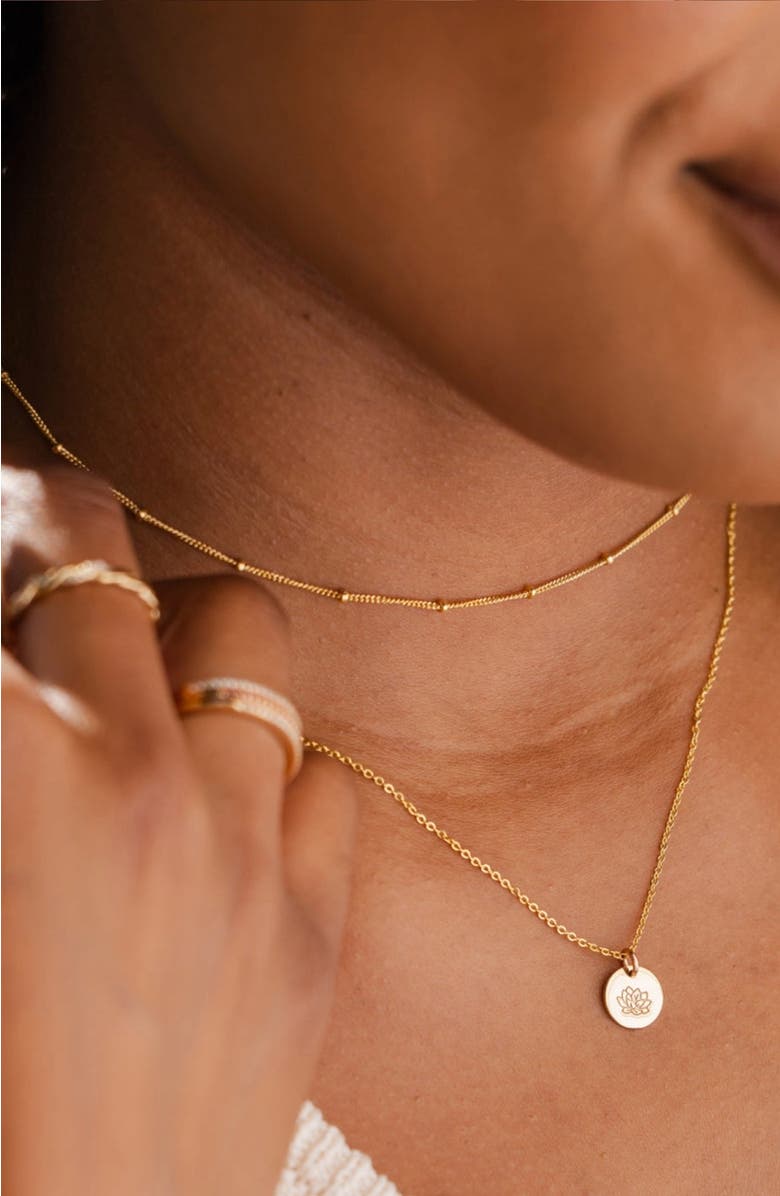 MADE BY MARY July Birth Flower Necklace, Alternate, color, Silver