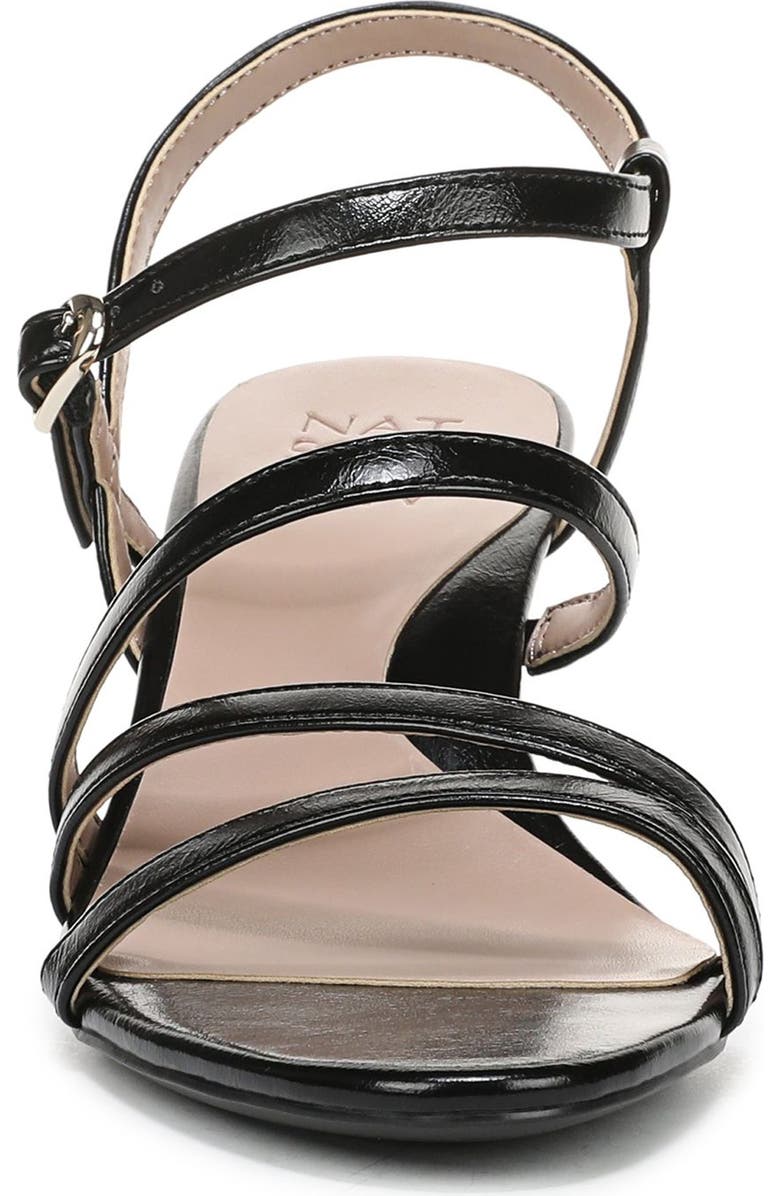 Naturalizer Nellie Block Heel Sandal, Alternate, color, Black Faux Leather