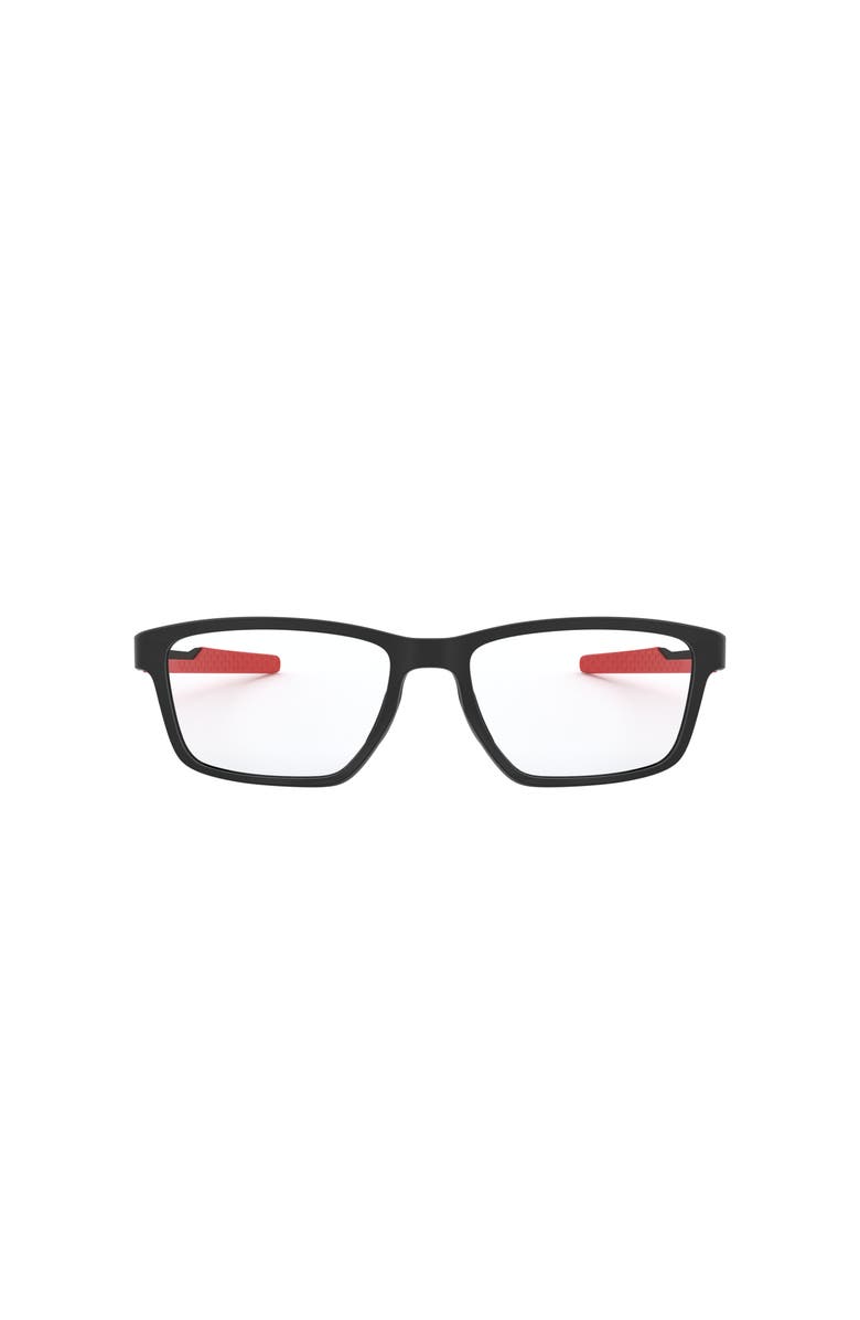 Oakley 55mm Rectangle optical glasses, Alternate, color, Black/ Red