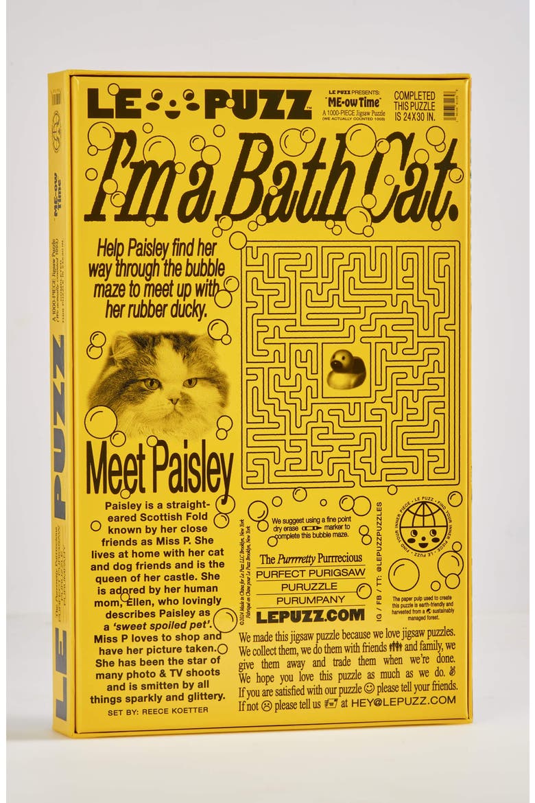 ME-ow Time 1000-piece Jigsaw Puzzle, Alternate, color, Yellow
