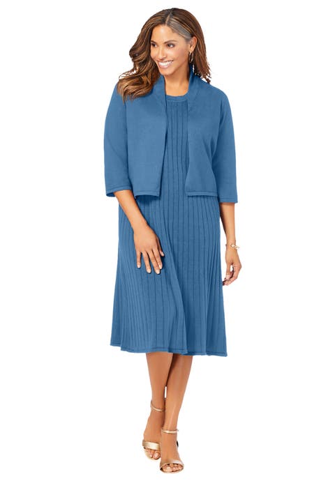 2-Piece Sweater Jacket Dress