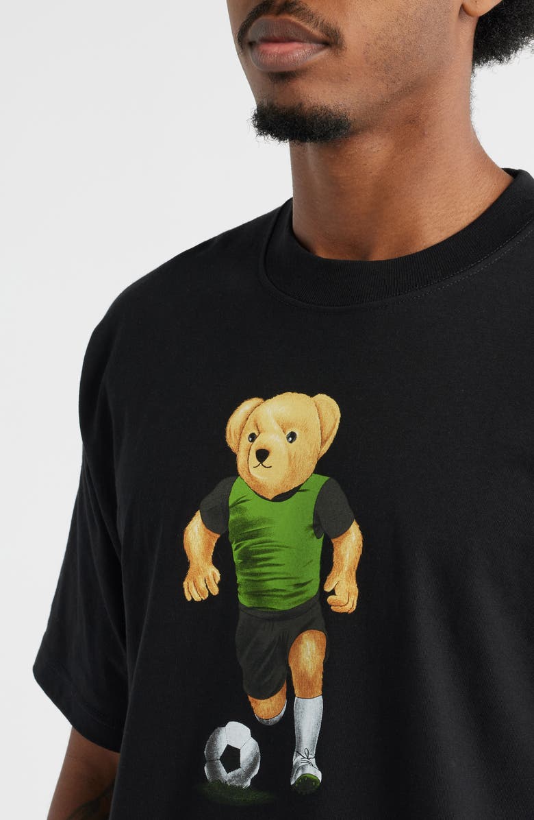 MARKET Soccer Bear Cotton Graphic T-Shirt, Alternate, color, Black