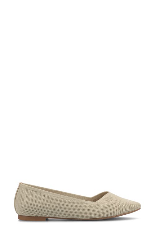 Journee Collection Minnah Knit Almond Toe Flat In Taupe