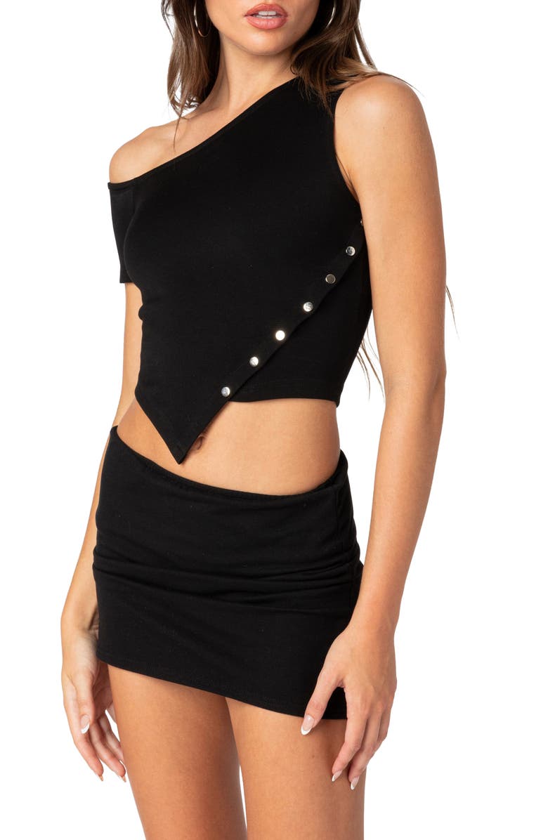 EDIKTED Eclipse Asymmetric One-Shoulder Top, Alternate, color,