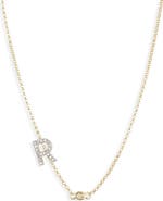 MESHMERISE Bezel Diamond Initial Chain Necklace - 0.2ct.