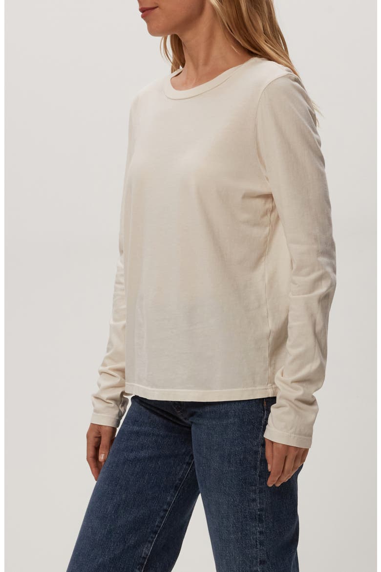 Clarissa Long Sleeve Cotton T-Shirt, Alternate, color, CHALK
