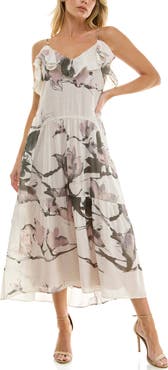 Socialite Ruffle Floral Midi Dress