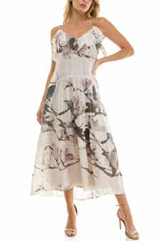 Ruffle Floral Midi Dress