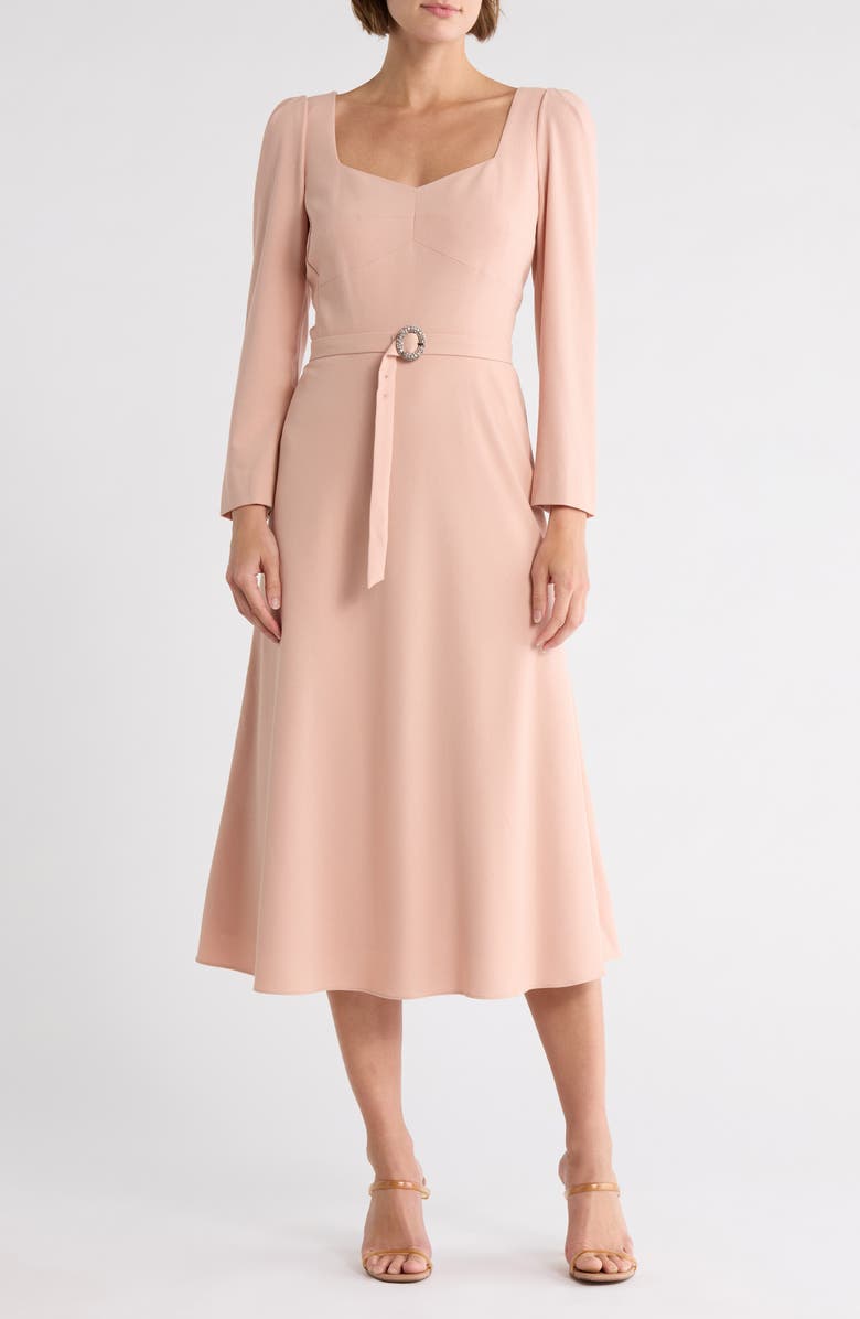 LK Bennett Katerina Long Sleeve Crepe Dress, Main, color, Pin-Pink