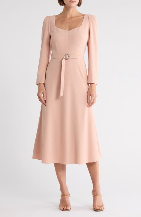 Katerina Long Sleeve Crepe Dress