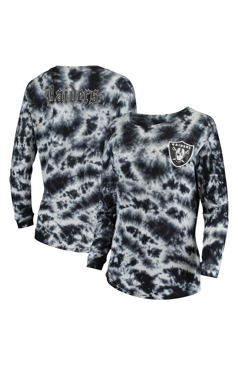 New Era Women's New Era Black Las Vegas Raiders Tie-Dye Long Sleeve T-Shirt, Main, color, 
