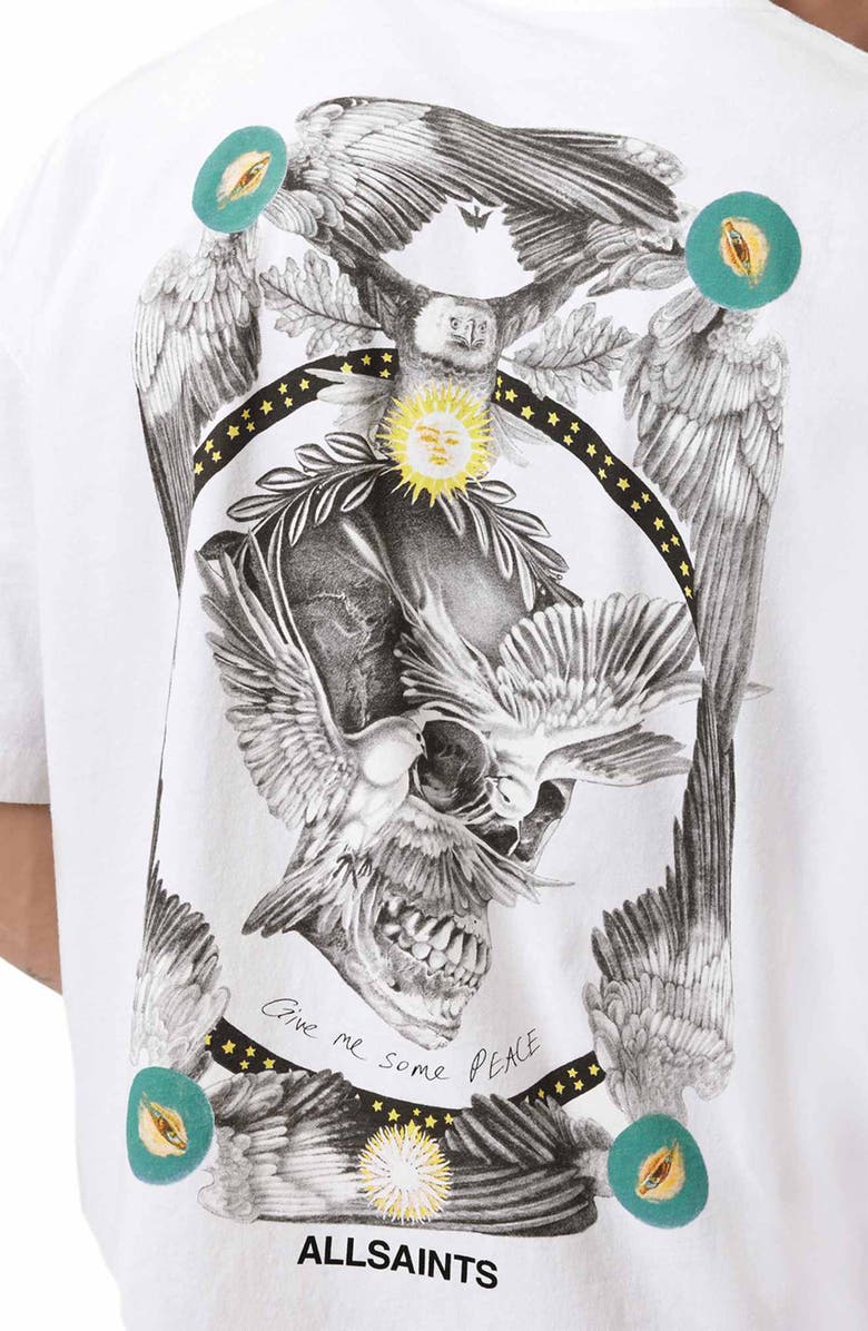 AllSaints Mysteries Cotton Graphic T-Shirt, Alternate, color, Optic White