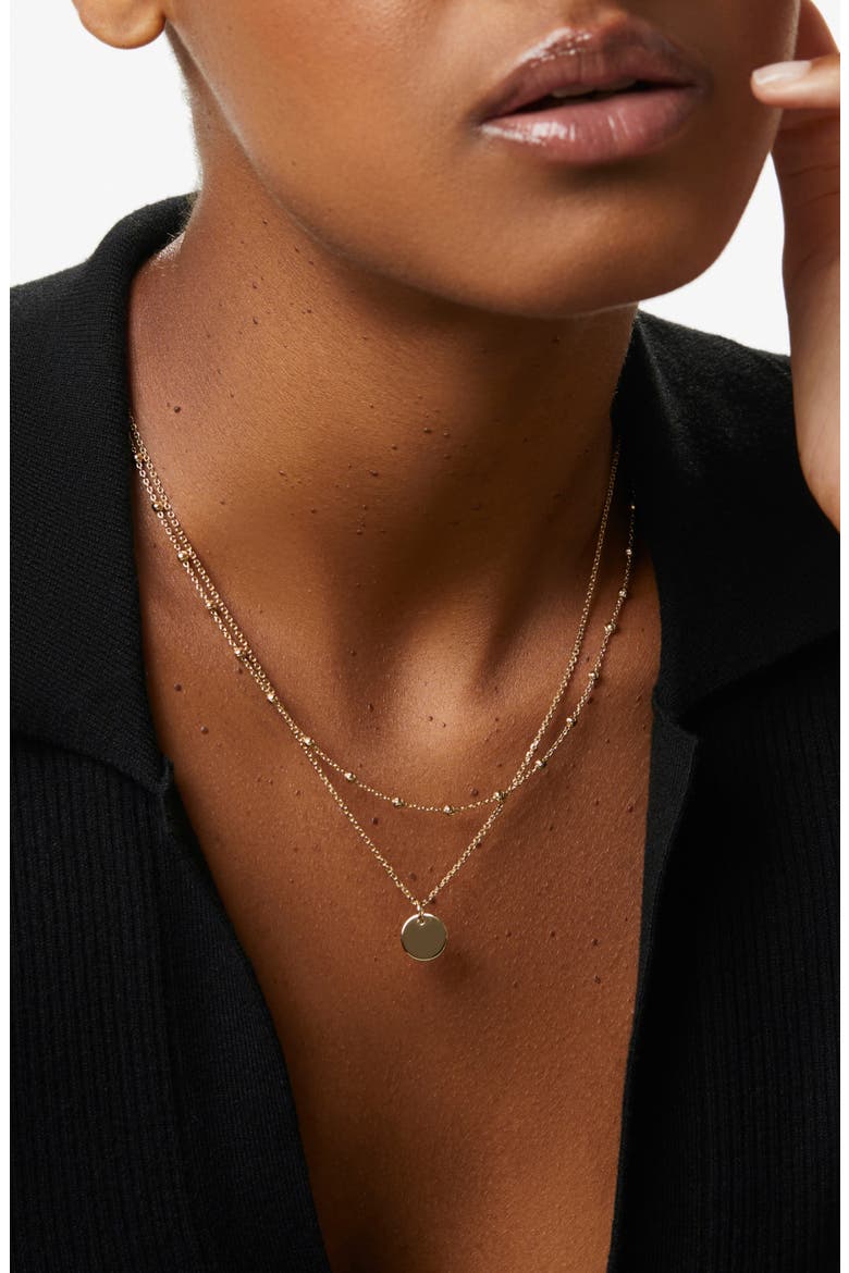 Willow Layered Coin Pendant Necklae, Alternate, color, GOLD
