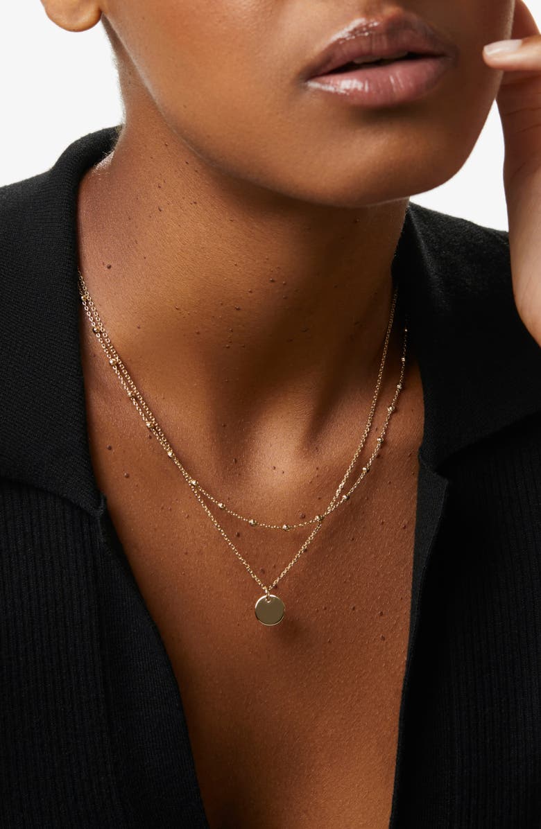 Ana Luisa Willow Layered Coin Pendant Necklae, Alternate, color, Gold