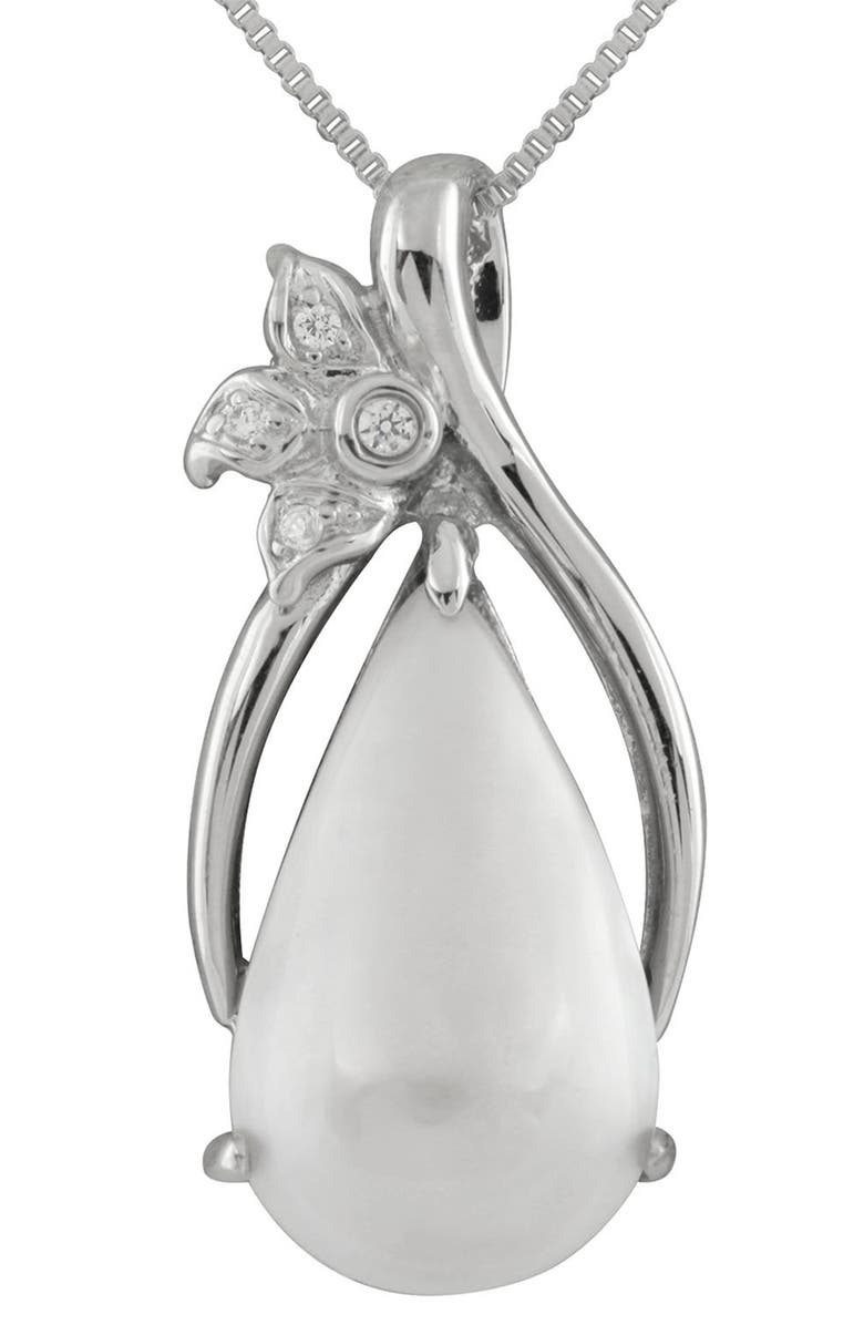 SPLENDID PEARLS Sterling Silver Freshwater Mabe Pearl Pendant Necklace, Main, color, 