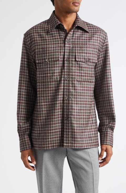 Damier Check Wool & Silk Overshirt