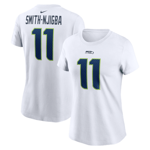 Women
s Nike Jaxon Smith-Njigba White Seattle Seahawks Player Name 
Number T-Shirt