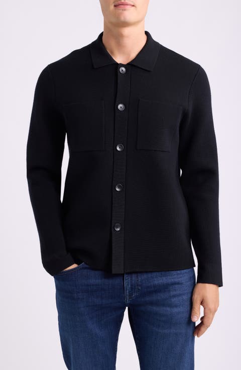Merino Wool Blend Button Front Cardigan