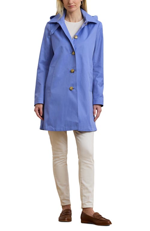 Ralph Lauren Lauren Longline Raincoat With Removable Hood In Blue