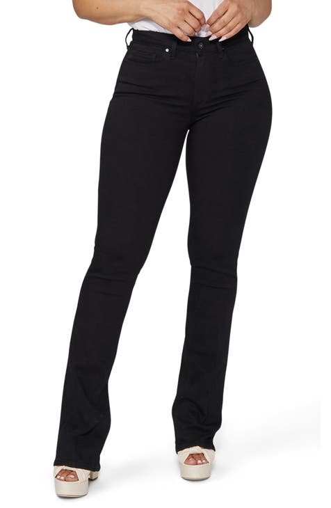 Flaunt Hourglass Curvy High Waist Flare Jeans (Black Shadow)